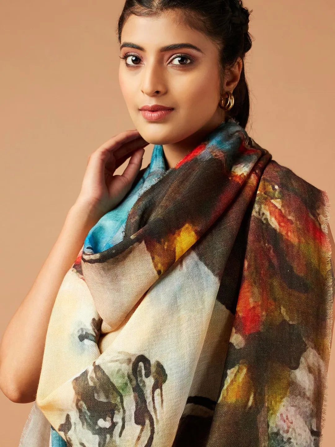 Casual Scarf with Printed Pattern in Multi