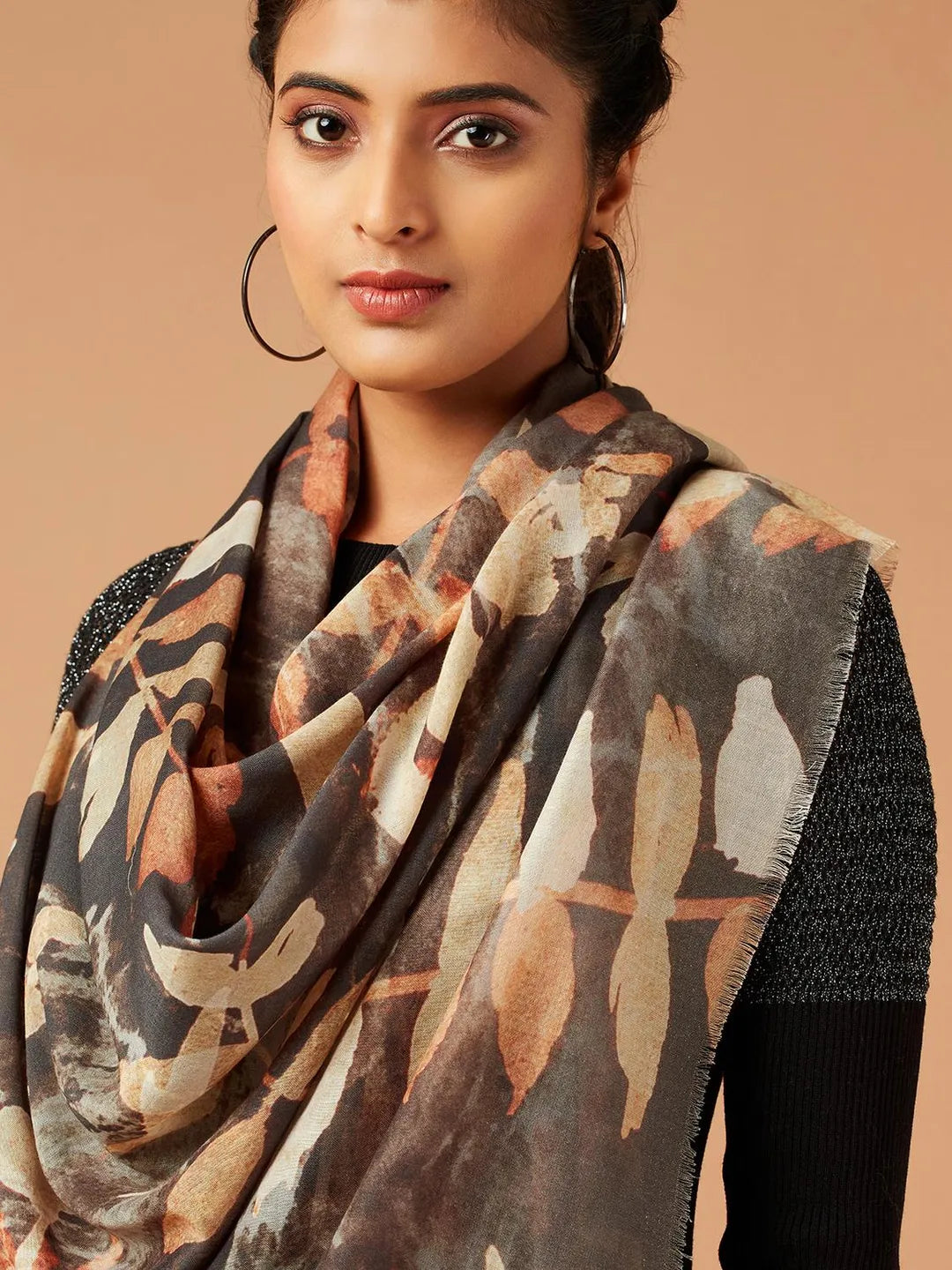 Casual Scarf with Printed Pattern in Multi