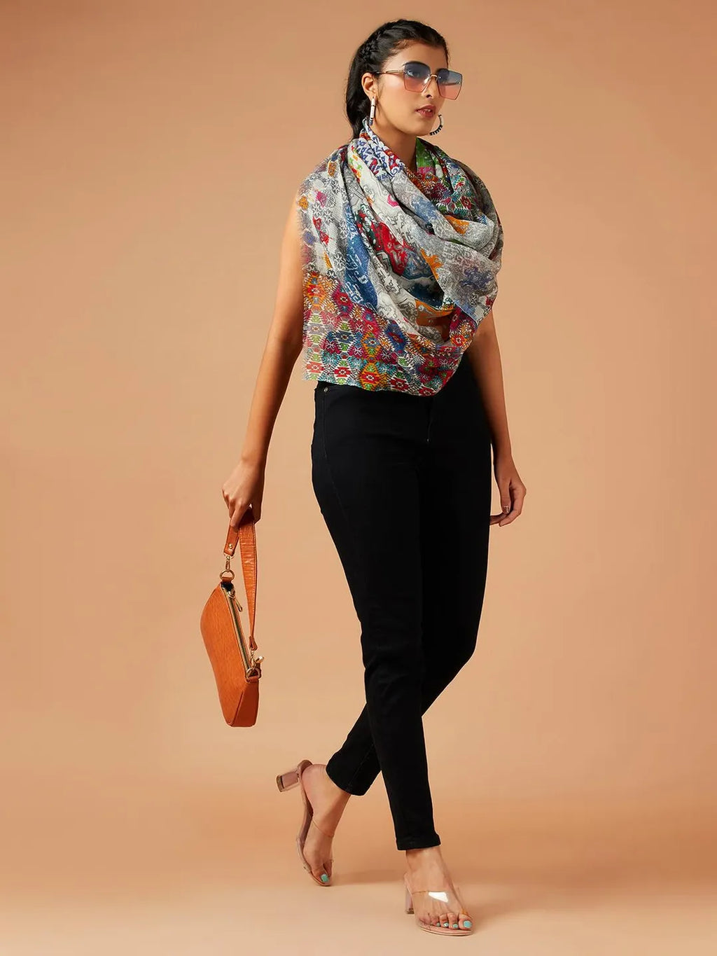 Casual Scarf with Printed Pattern in Multi