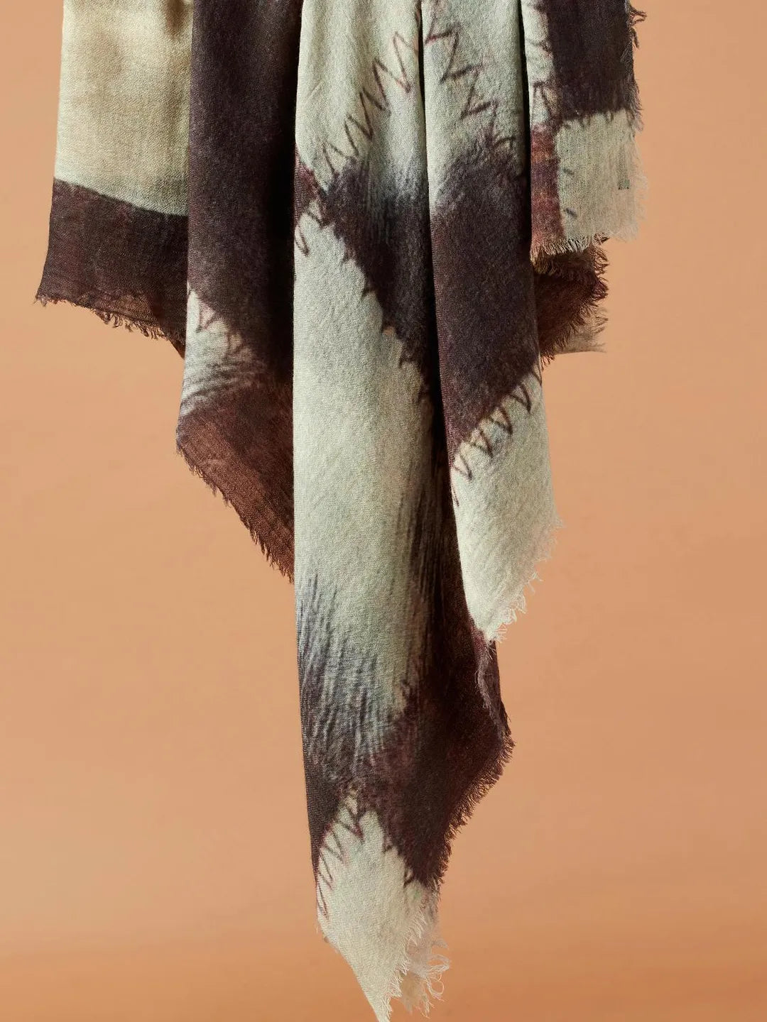 Classic Shawl Wool Blend with Printed Pattern in Multi