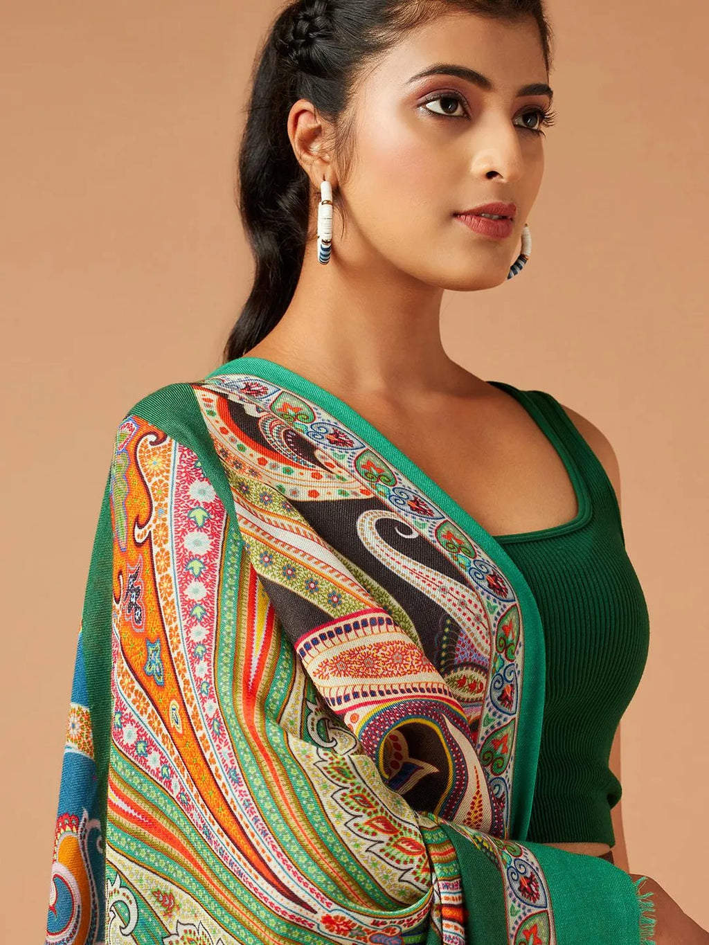 Casual Scarf with Printed Pattern in Multi