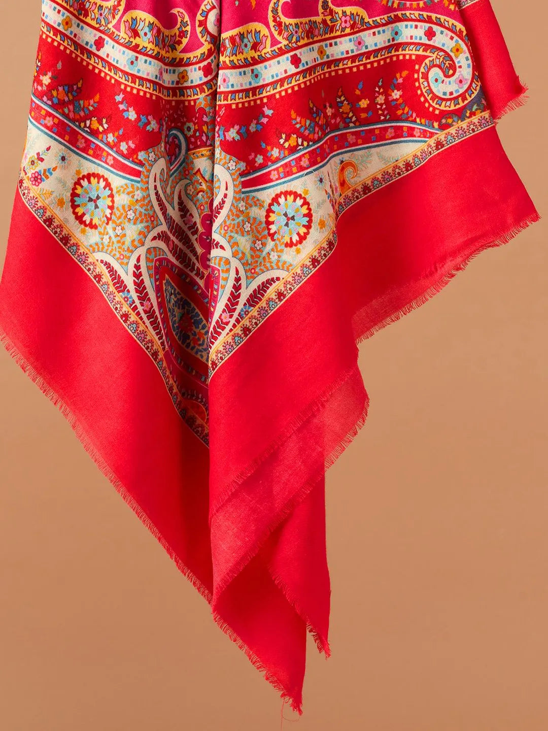 Elegant Stole Wool Blend with Printed Pattern in Multi