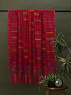 Classic Shawl Wool Blend with Kaani Pattern in Red
