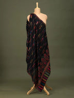 Classic Shawl Wool Blend with Kaani Pattern in Black