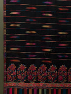 Classic Shawl Wool Blend with Kaani Pattern in Black