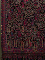 Classic Shawl Wool Blend with Kaani Pattern in Black