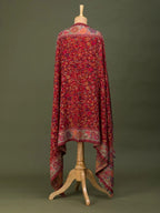 Classic Shawl Wool Blend with Kaani Pattern in Red