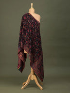 Classic Shawl Wool Blend with Kaani Pattern in Black