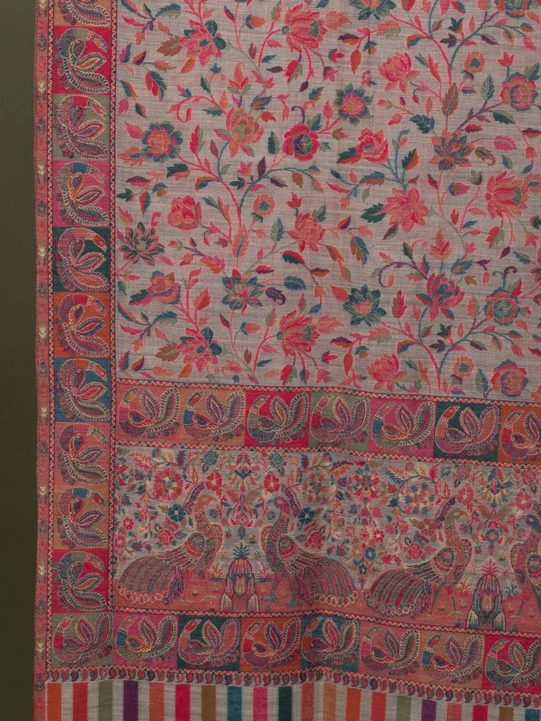 Elegant Shawl Wool Blend with Kaani Pattern in Beige