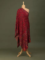 Classic Shawl Wool Blend with Kaani Pattern in Maroon