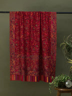 Classic Shawl Wool Blend with Kaani Pattern in Maroon