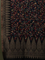 Elegant Shawl Wool Blend with Kaani Pattern in Black