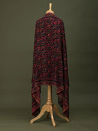 Elegant Shawl Wool Blend with Kaani Pattern in Black