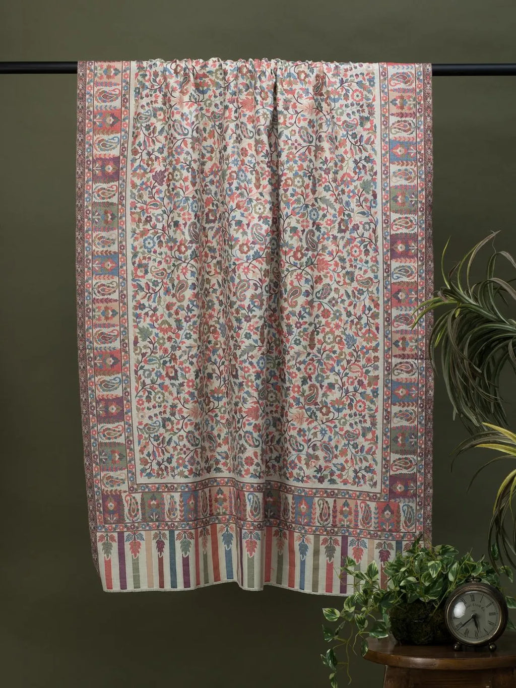 Classic Shawl Wool Blend with Kaani Pattern in Multi