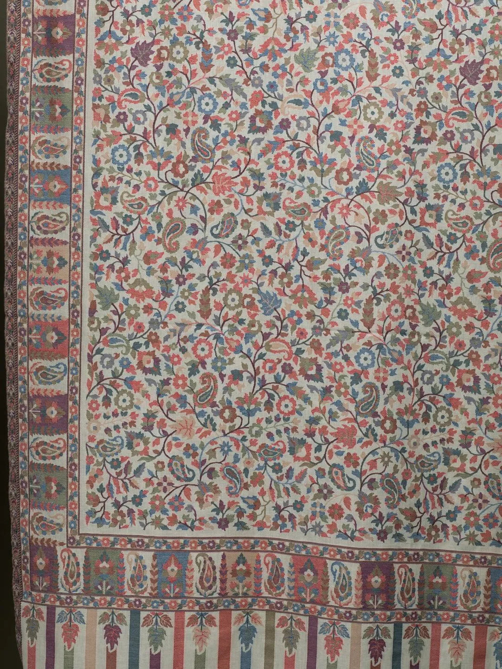 Classic Shawl Wool Blend with Kaani Pattern in Multi