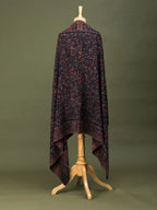 Classic Shawl Wool Blend with Kaani Pattern in Blue