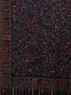 Classic Shawl Wool Blend with Kaani Pattern in Blue