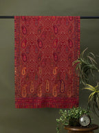 Chic Stole Wool Blend with Kaani Pattern in Red