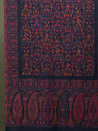 Chic Stole Wool Blend with Jaal Pattern in Blue