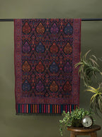 Chic Stole Wool Blend with Jaal Pattern in Black