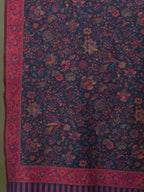 Chic Stole Wool Blend with Jaal With Zari Pattern in Blue
