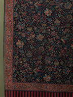 Chic Stole Wool Blend with Jaal With Zari Pattern in Black