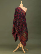 Chic Stole Wool Blend with Kaani Pattern in Black