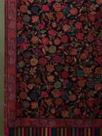 Chic Stole Wool Blend with Kaani Pattern in Black