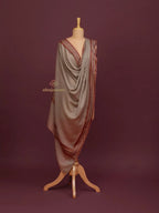 Classic Cashmina Shawl with Fancy Border Pattern in Beige