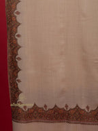 Elegant Cashmina Shawl with Fancy Border Pattern in Beige