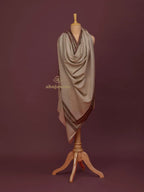 Elegant Cashmina Shawl with Fancy Border Pattern in Beige