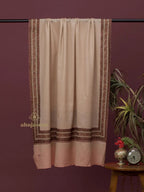Elegant Cashmina Shawl with Fancy Border Pattern in Beige