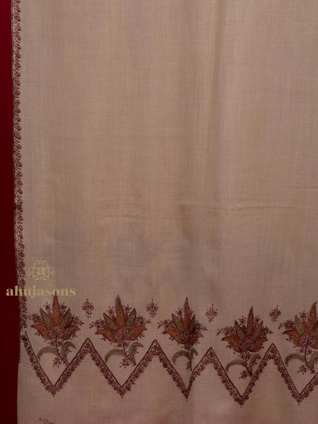Classic Cashmina Shawl with Daur Pattern in Beige