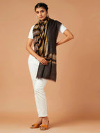 Contemporary Style Cashmere Stole in Black & Gold