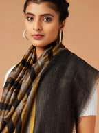 Contemporary Style Cashmere Stole in Black & Gold