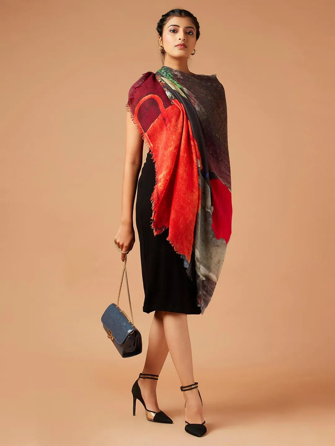 Casual Scarf with Printed Pattern in Multi