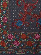 Elegant Handloom Pashmina Shawl Paper Mache Art in Grey