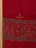 Elegant Stole Wool Blend with Palla Pattern in Maroon