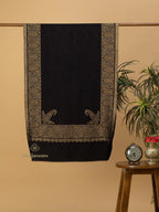 Chic Stole Wool Blend with Kaani Pattern in Black