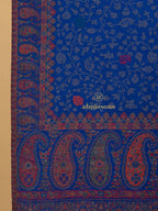 Chic Stole Wool Blend with Kaani Pattern in Blue