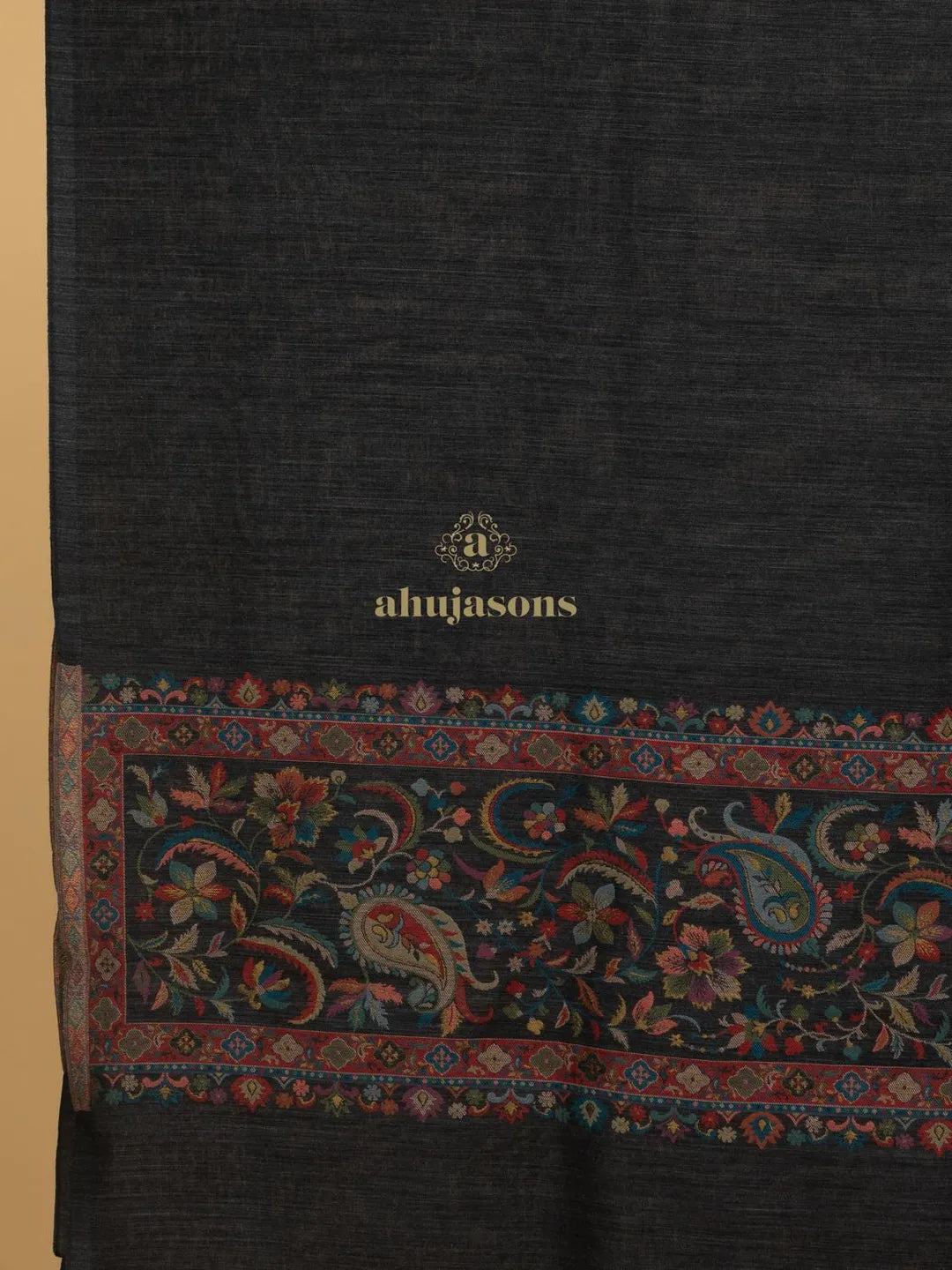 Elegant Shawl Wool Blend with Palla With Zari Pattern in Multi