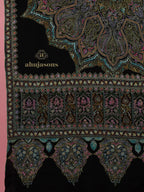 Elegant Handloom Pashmina Shawl Paper Mache Art in Black