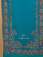 Chic Stole Wool Blend with Kaani Pattern in Blue