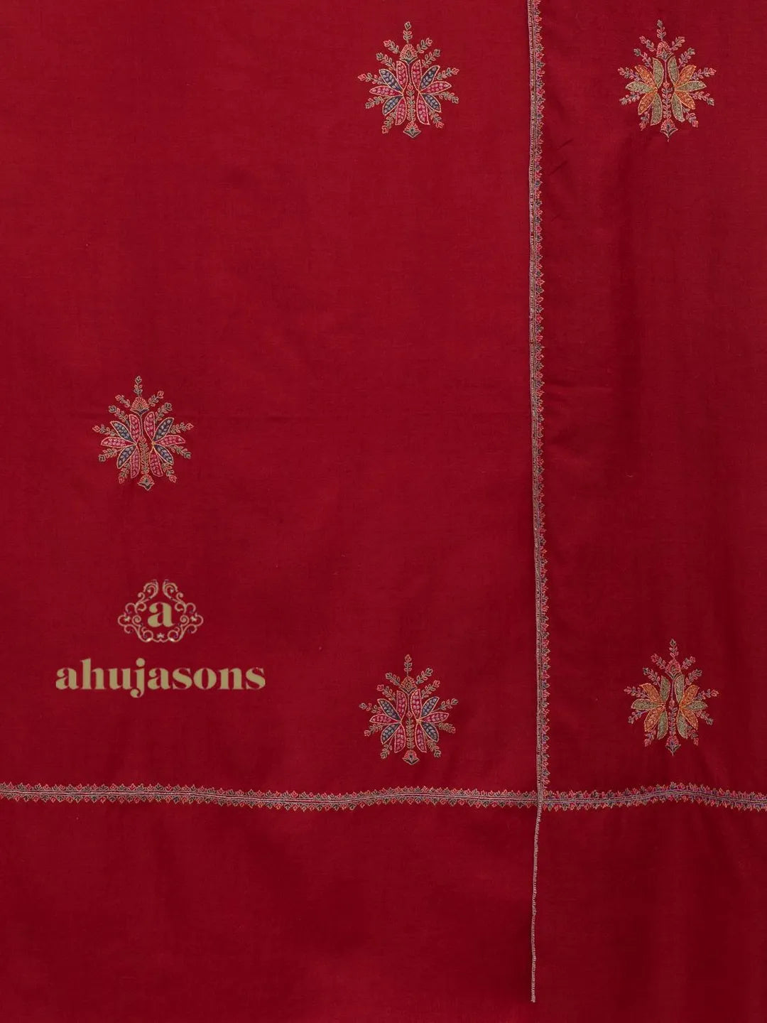 Classic Handloom Pashmina Shawl in Red