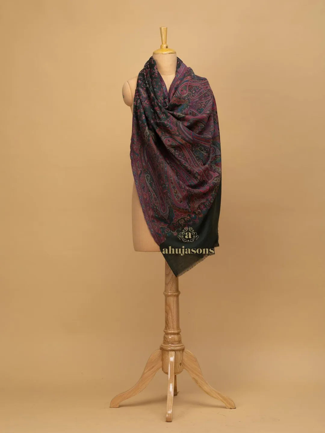 Classic Shawl Wool Blend with Jaal With Zari Pattern in Multi