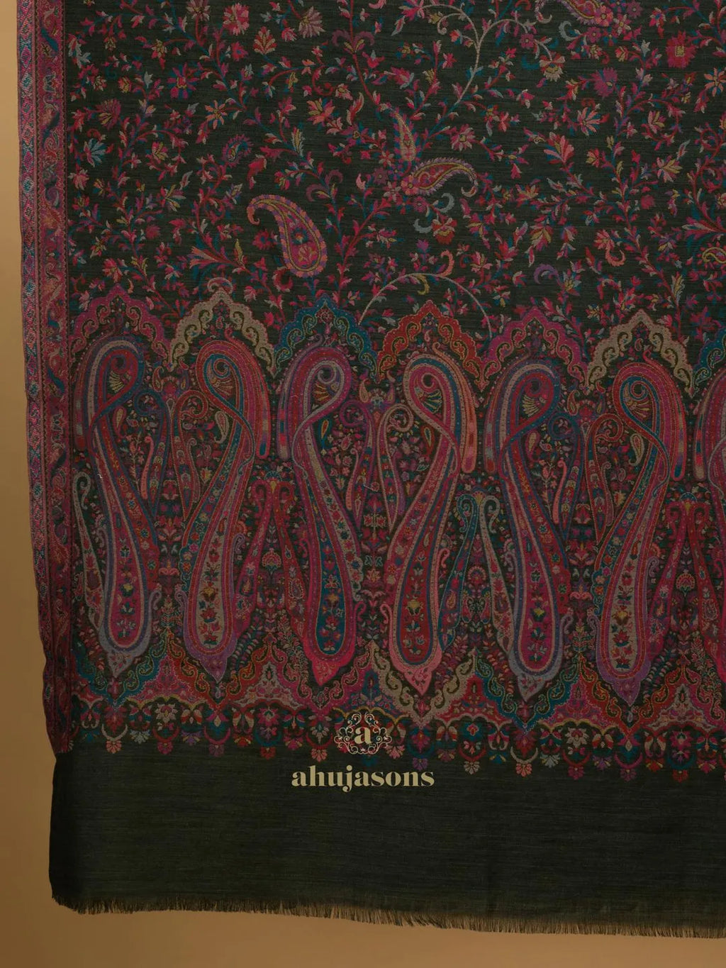 Classic Shawl Wool Blend with Jaal With Zari Pattern in Multi