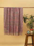 Elegant Shawl Wool Blend with Jaal Pattern in Multi