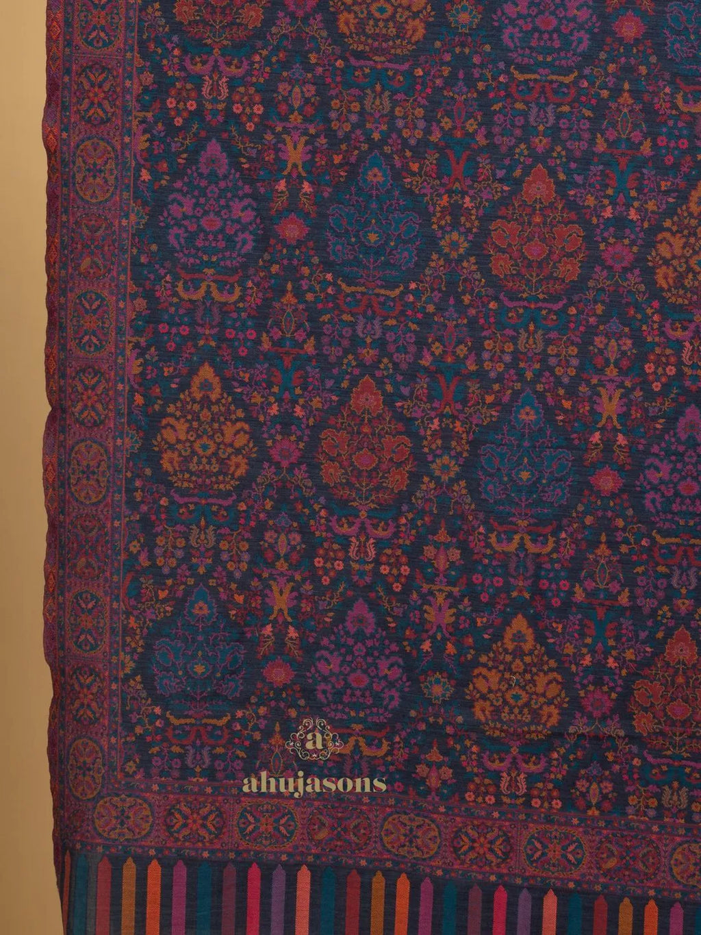 Classic Shawl Wool Blend with Jaal Pattern in Multi