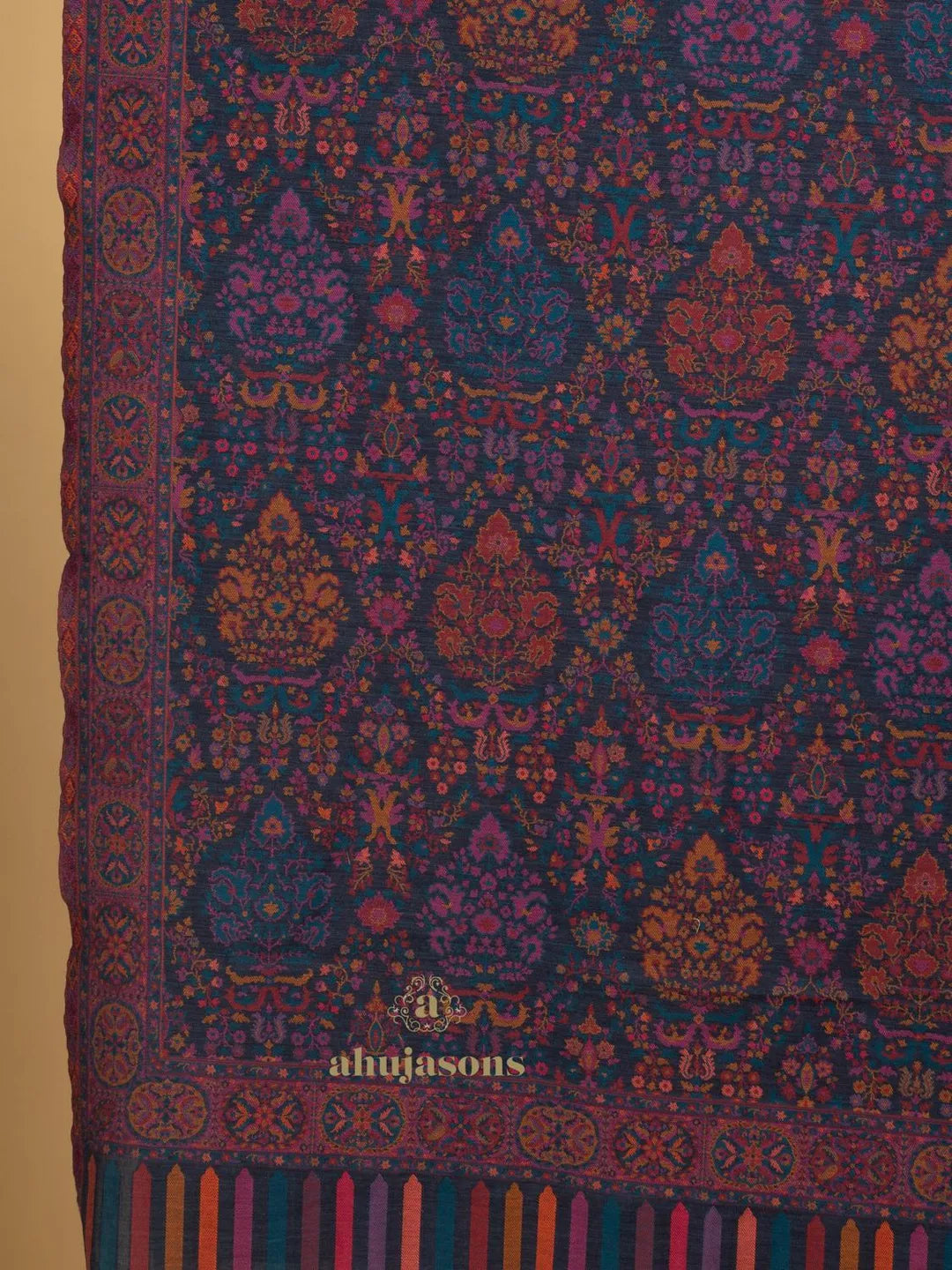 Classic Shawl Wool Blend with Jaal Pattern in Multi