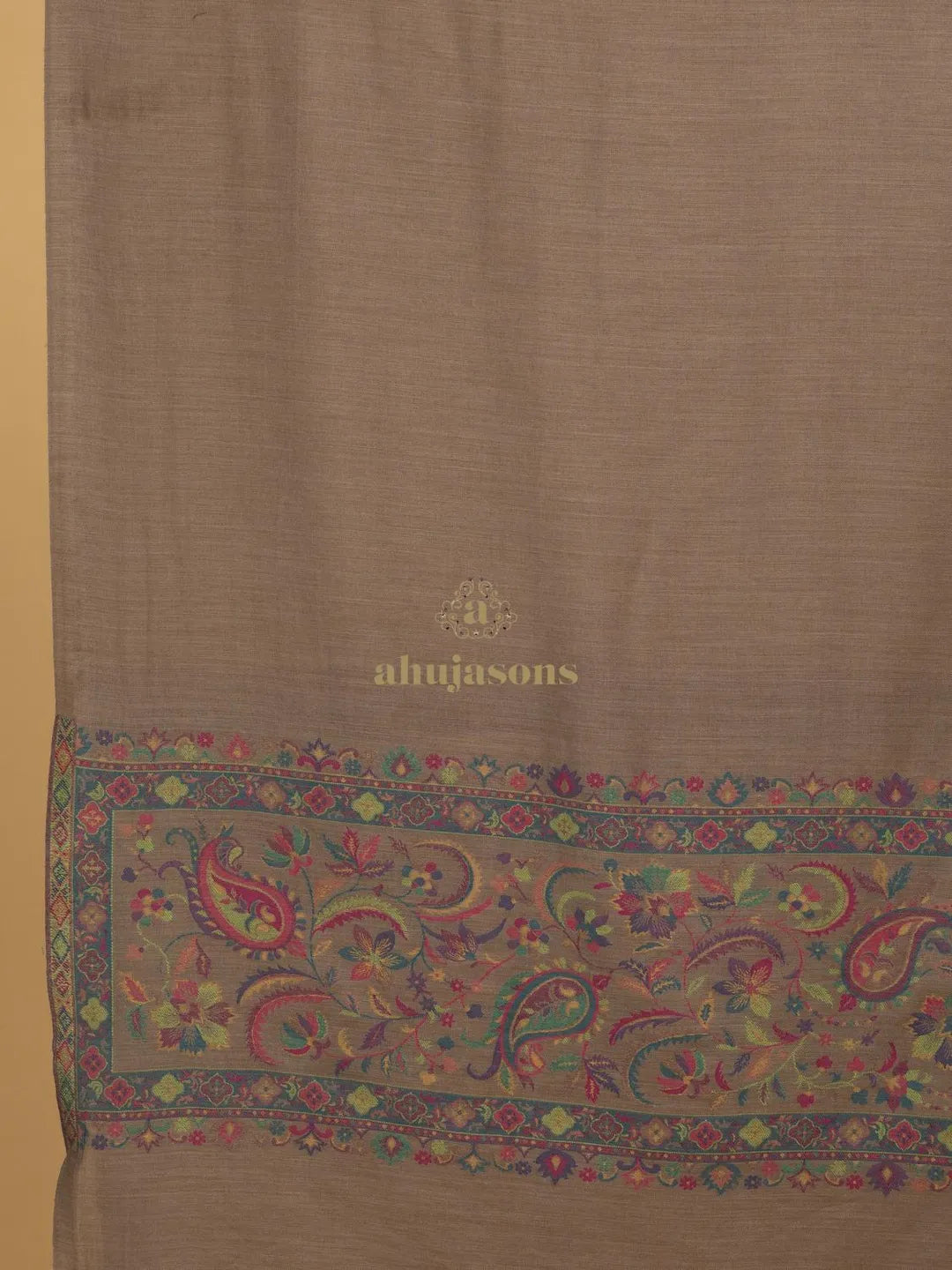 Elegant Shawl Wool Blend with Palla With Zari Pattern in Multi